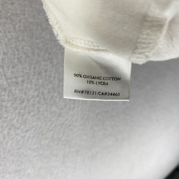 EILEEN FISHER Tank Top XL Organic Cotton Jersey Cross Back Shelf Bra White USA - Picture 7 of 16